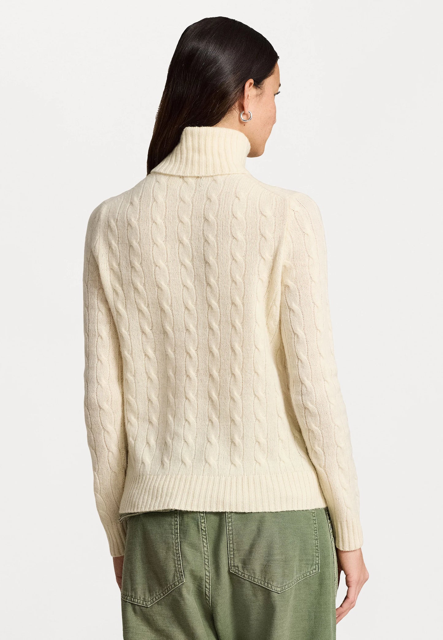 Polo Ralph Lauren Wool-Cashmere Cable Roll Neck Jumper - Chic Cream