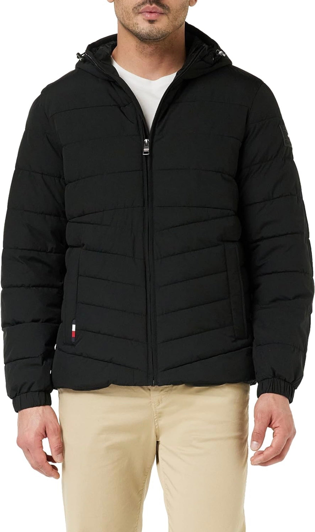 Tommy Hilfiger Branded Hooded Woven Jacket - Black