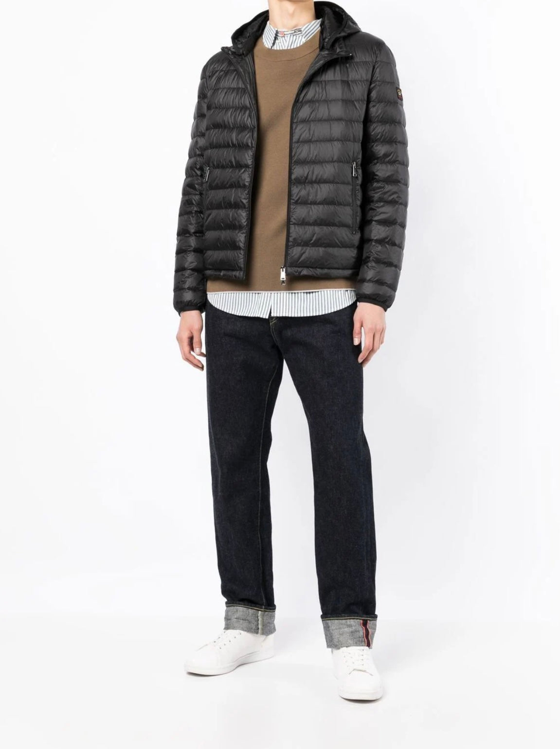 Paul and Shark Hooded Quilted Woven Puffer Jacket - Black