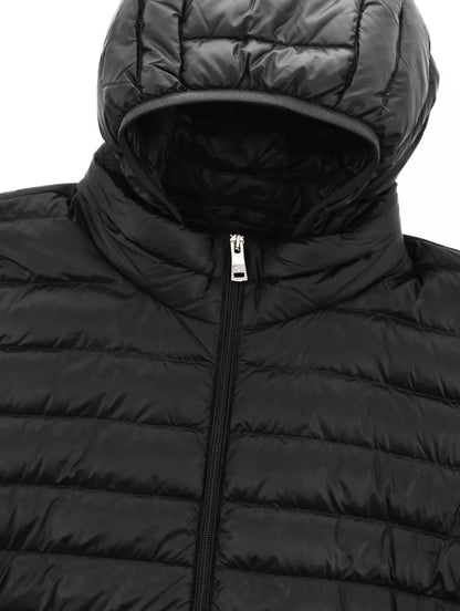 Paul and Shark Hooded Quilted Woven Puffer Jacket - Black