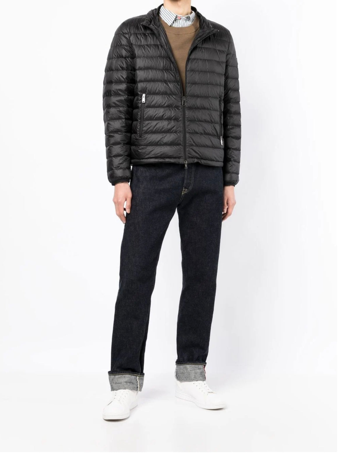 Paul and Shark Hooded Quilted Woven Puffer Jacket - Black