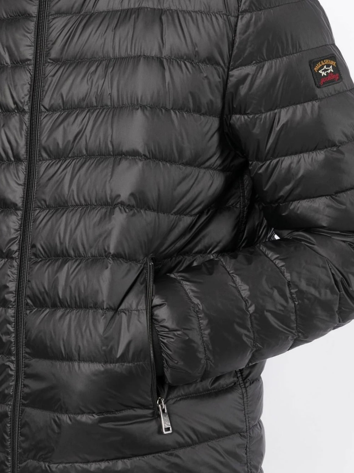 Paul and Shark Hooded Quilted Woven Puffer Jacket - Black