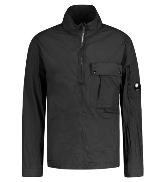 C.P. Company Taylon-L Half Zip Lens Overshirt Jacket - Black