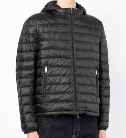 Paul and Shark Hooded Quilted Woven Puffer Jacket - Black