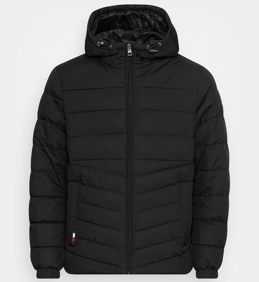 Tommy Hilfiger Branded Hooded Woven Jacket - Black